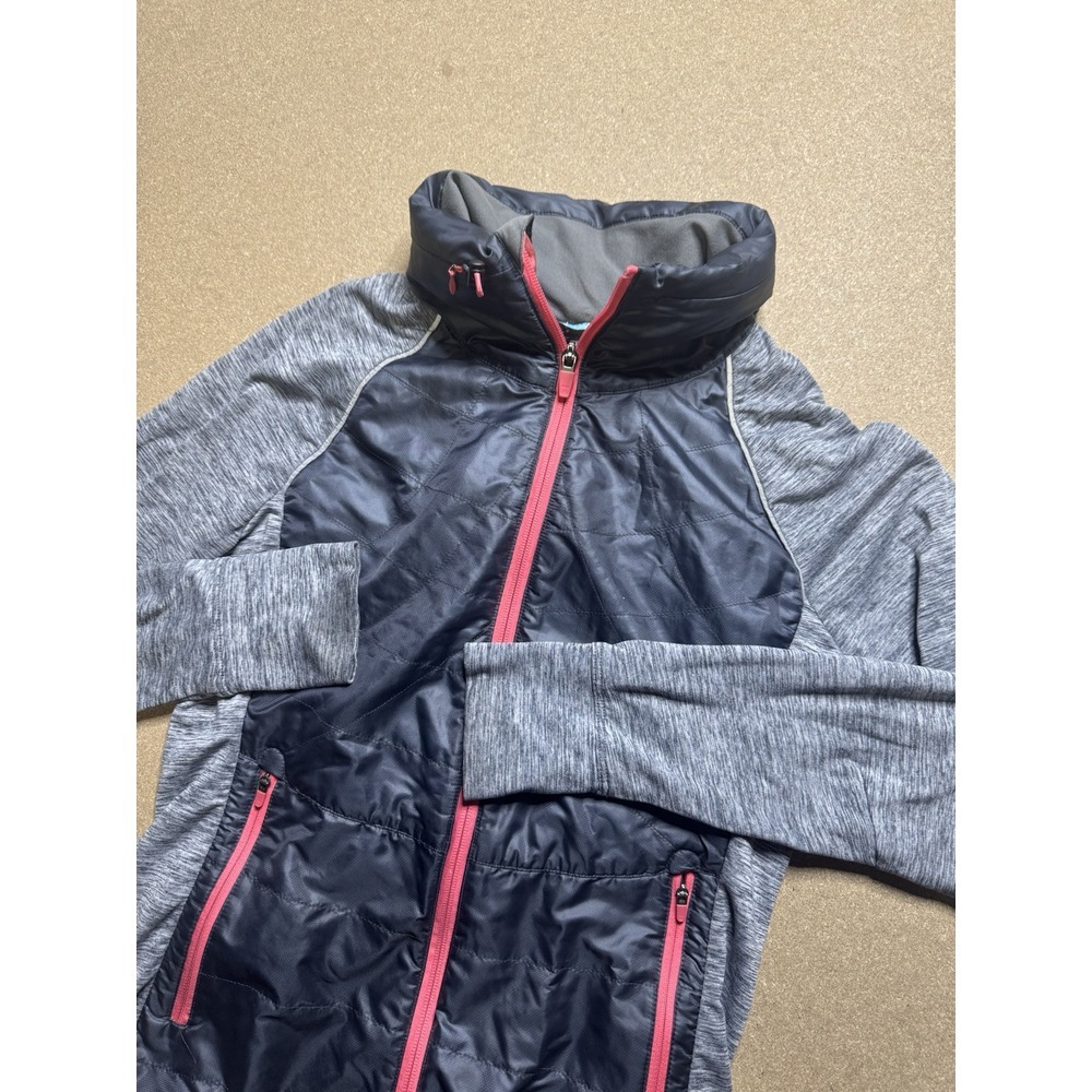 Title Nine Women's Lightweight‎ Full Zip Hooded Jacket Thumb Holes Gray Size S